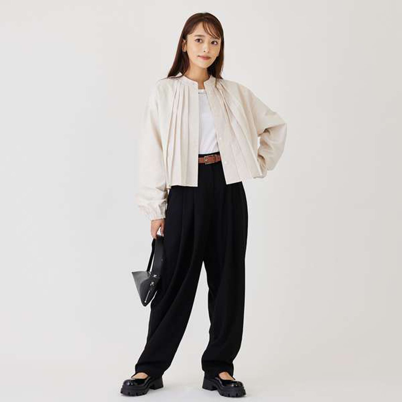 [LADIES] [AJUGA.] Tuck Pants (Adult Size),Black, large image number 0