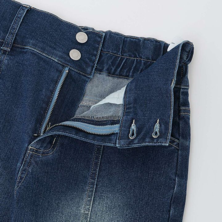 Stretch Style-Up Flare Denim Pants,Sax blue, medium image number 16