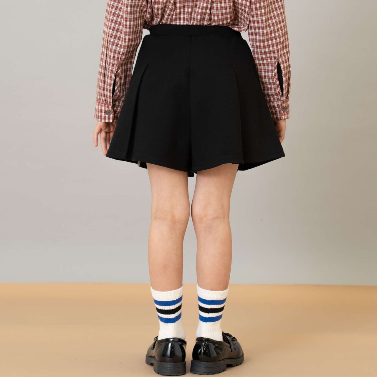 Box Pleated Skirt-Pants,Gray, large image number 6