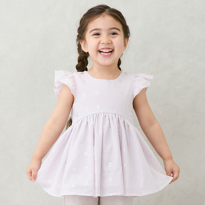 [Link] Foil Print One-Piece Dress,Light pink, medium image number 7