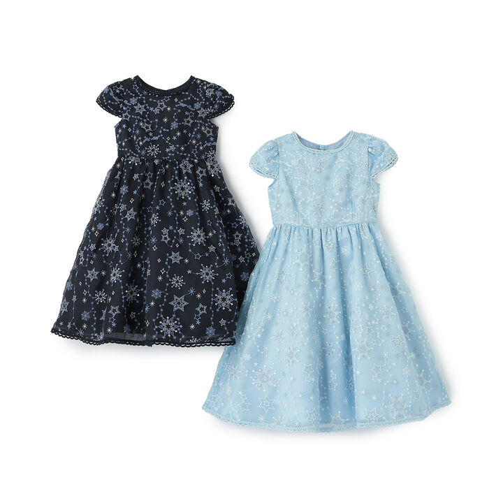 Sparkling Star Embroidery Dress,Navy, medium image number 12