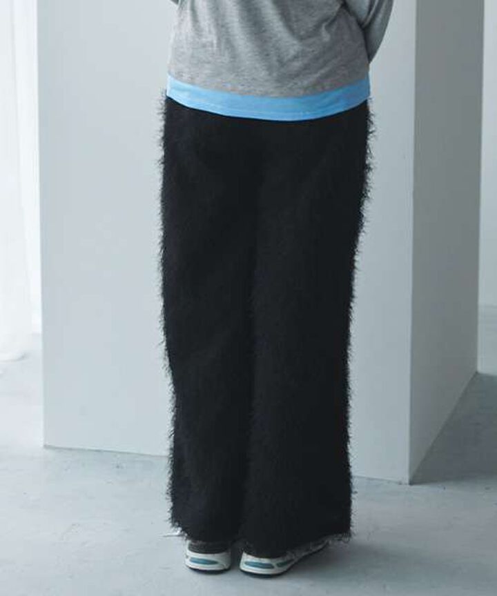 Fringe Semi-Wide Pants,Off white, medium image number 7