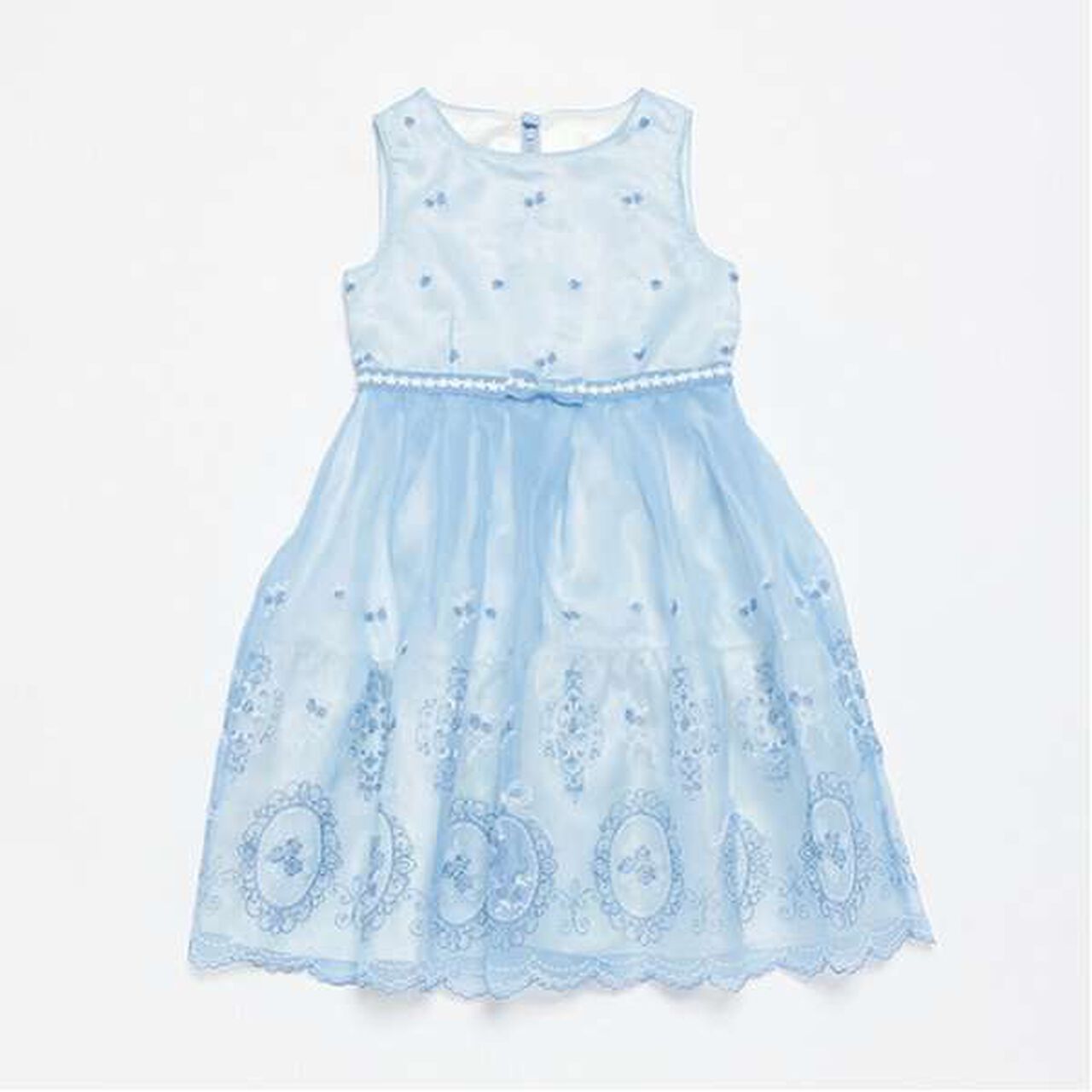 Rose Embroidery Organza One-Piece Dress,Black, large image number 13