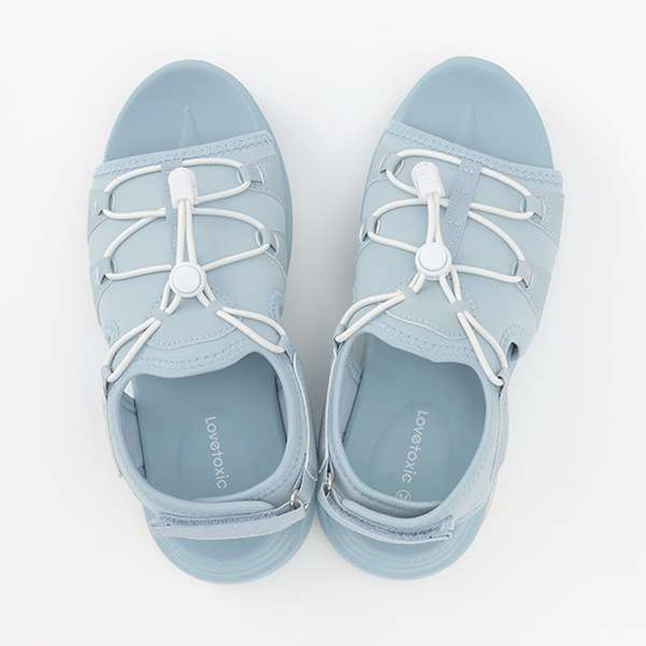 Drawstring Platform Sandals,Sax blue, large image number 9