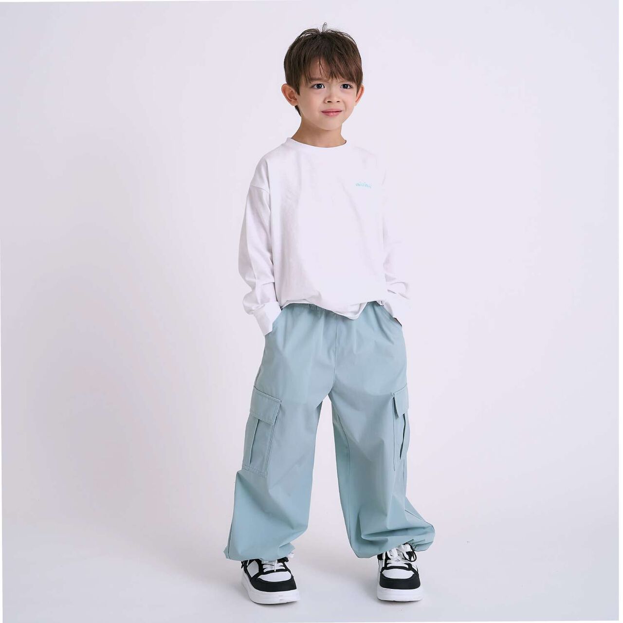 Water-Repellent Cargo Pants,Emerald green, large image number 2