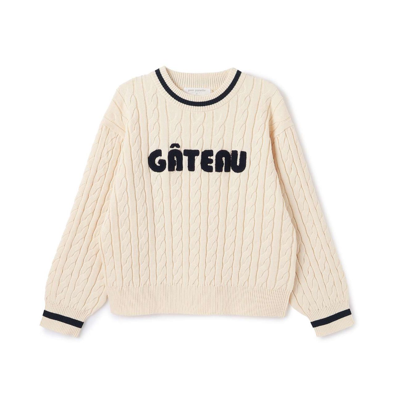 Sagara Logo Cable Knitwear[Available in 130cm],Sax blue, large image number 8