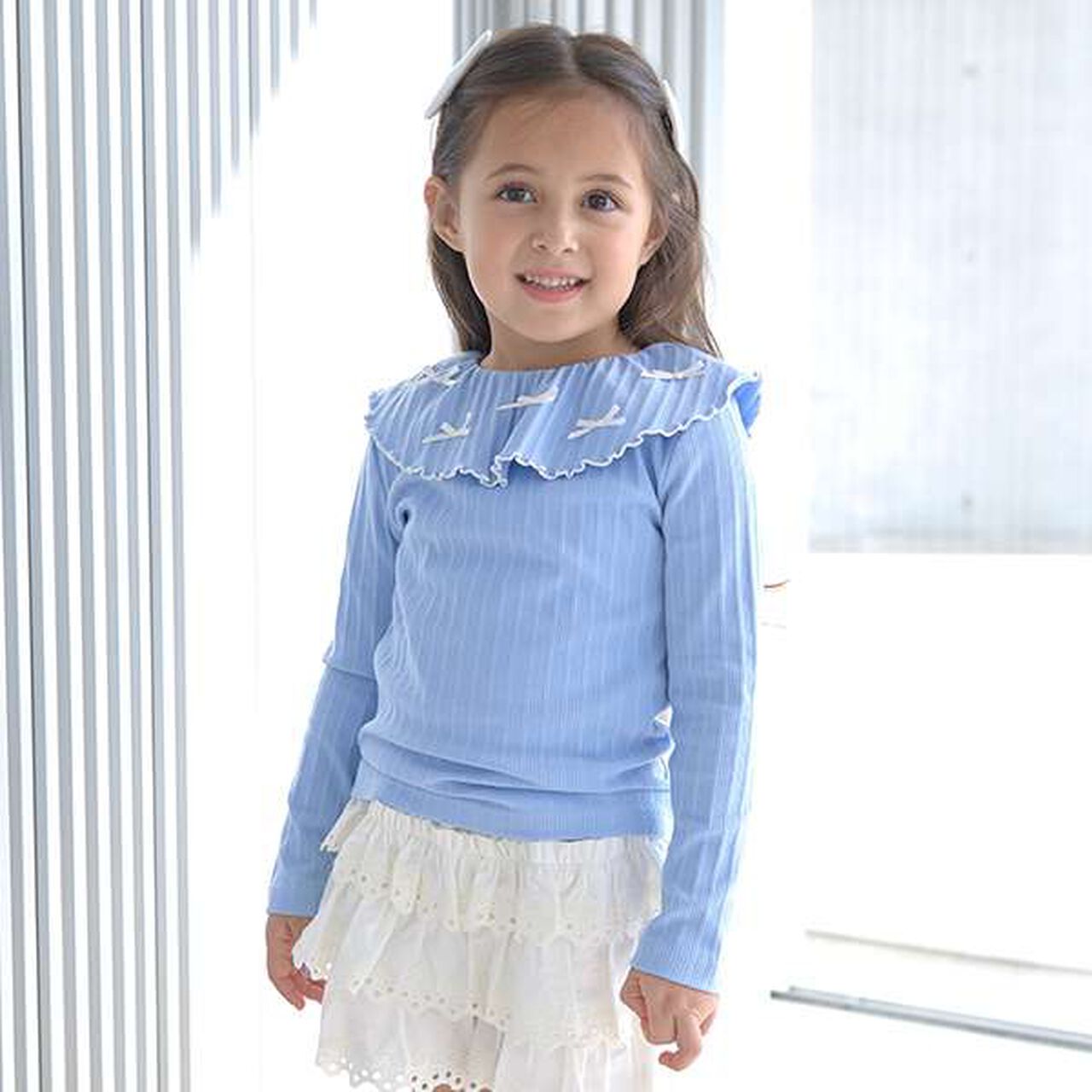 Front and Back Both OK! Collared Long-Sleeve T-Shirt,Pink, large image number 21