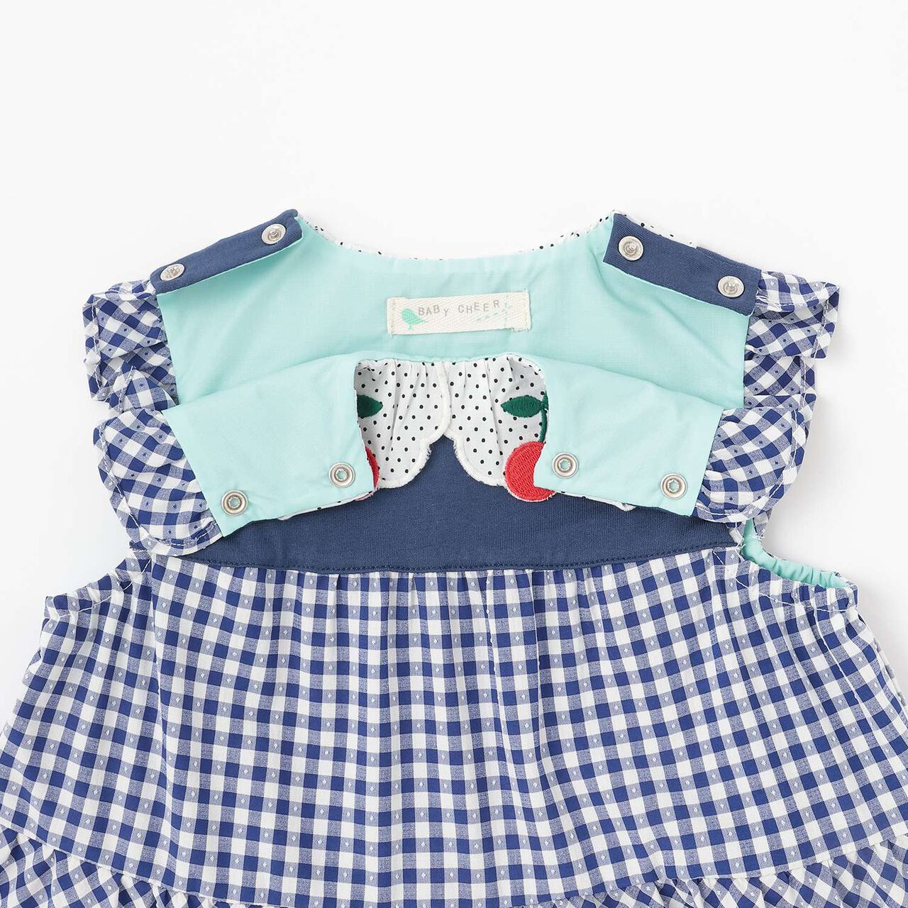 Cherry Checkered One-Piece Dress,Red, large image number 3