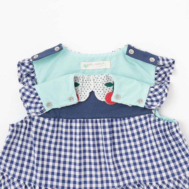 Cherry Checkered One-Piece Dress,Red, medium image number 3