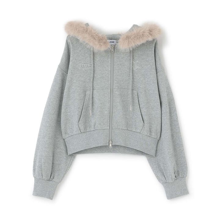 [LTXC] Fur-Trimmed Zip Hoodie,Khaki, medium image number 13