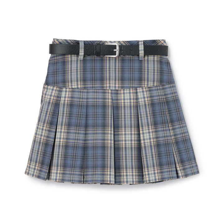 [Easy Care] Check Pleated Skirt with Belt,Pink, medium image number 16