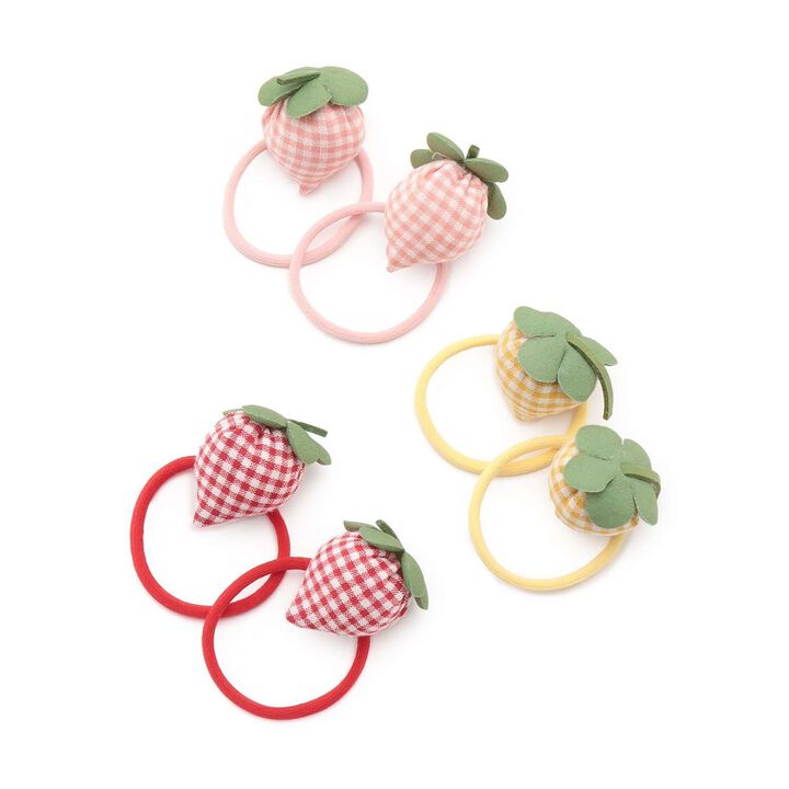 Puffy Strawberry Hair Ties (Set of 2),Yellow, medium image number 6