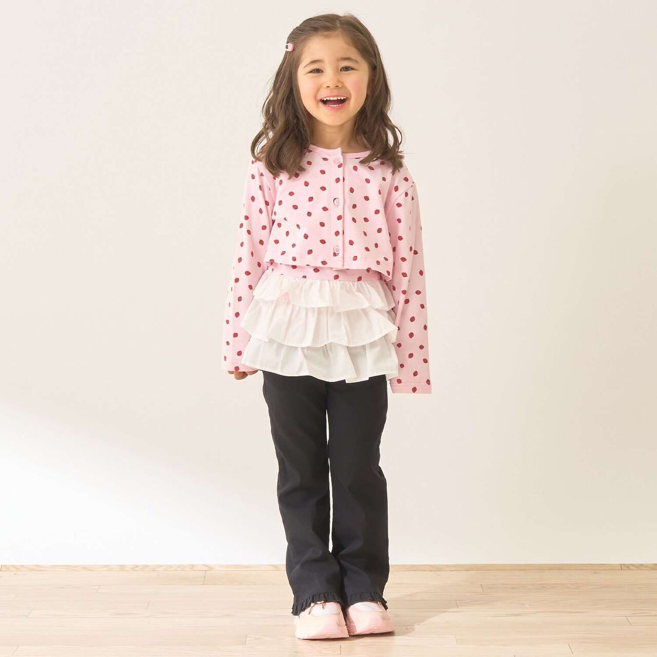 Tomo Pants Stretchy Hem Frill Flared Pants,Black, large image number 33