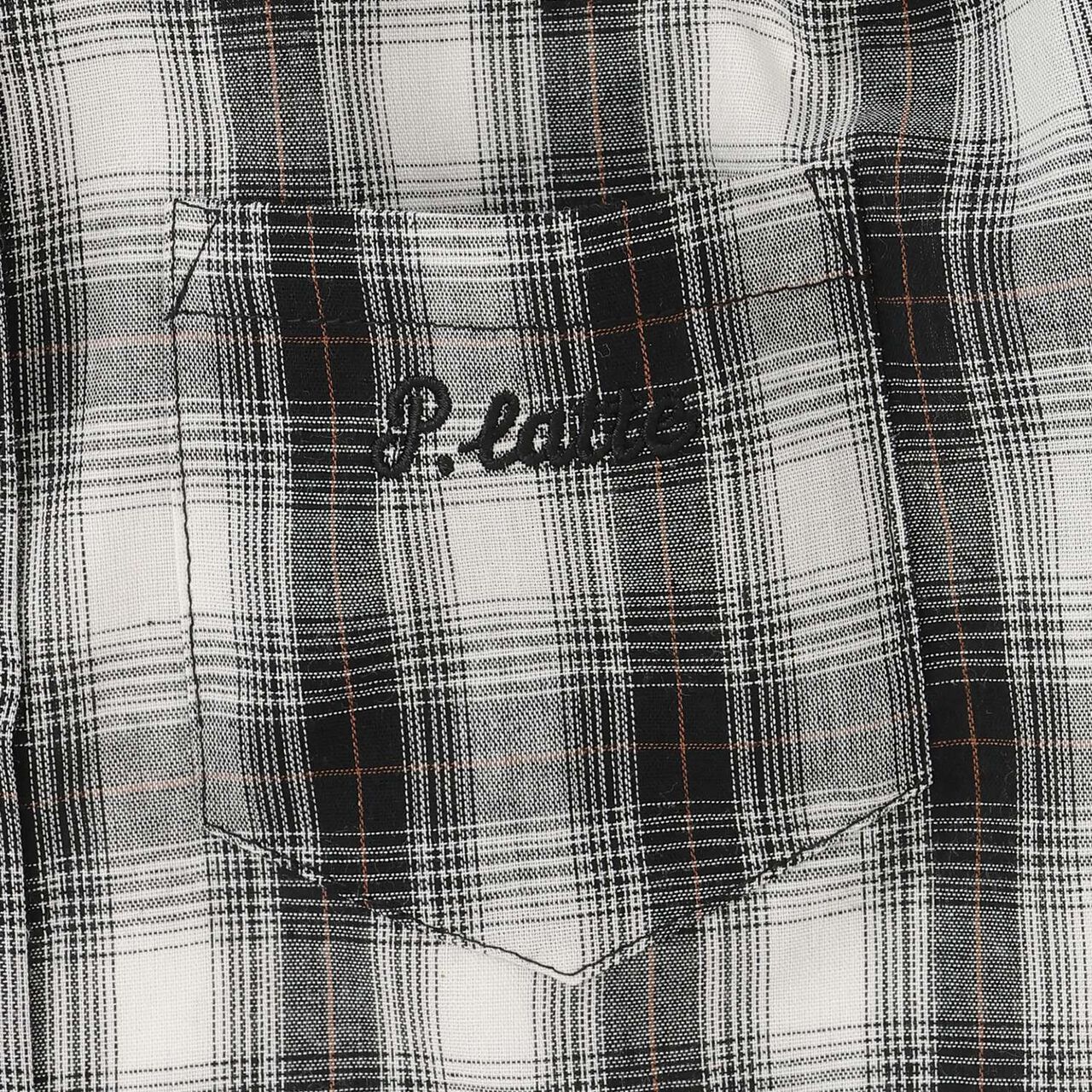 [3WAY] Checkered Shirt with Sleeve Drawstring + Tank Top Set,Black, large image number 4