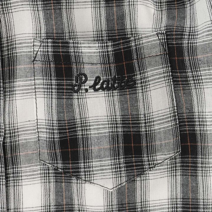 [3WAY] Checkered Shirt with Sleeve Drawstring + Tank Top Set,Black, medium image number 4