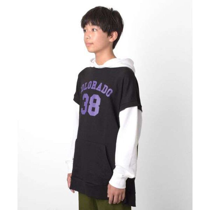 Front Logo Print Layered Style Big Parka,Green, medium image number 11