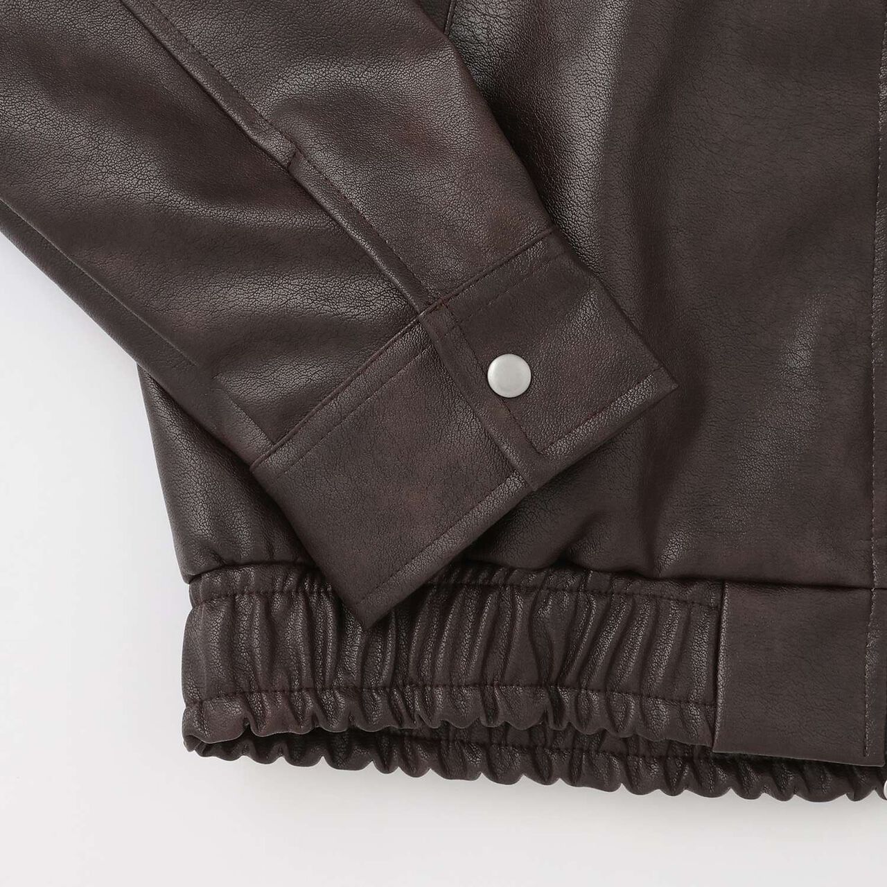 LTXC [Washable, Adjustable] Faux Leather Jacket,Black, large image number 15