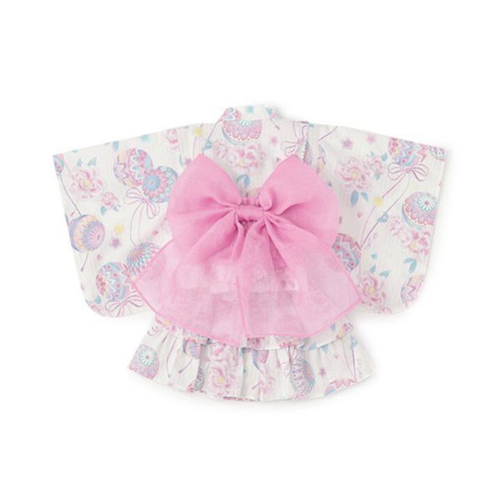 Temari Flower Pattern Yukata Dress,Off white, medium image number 1