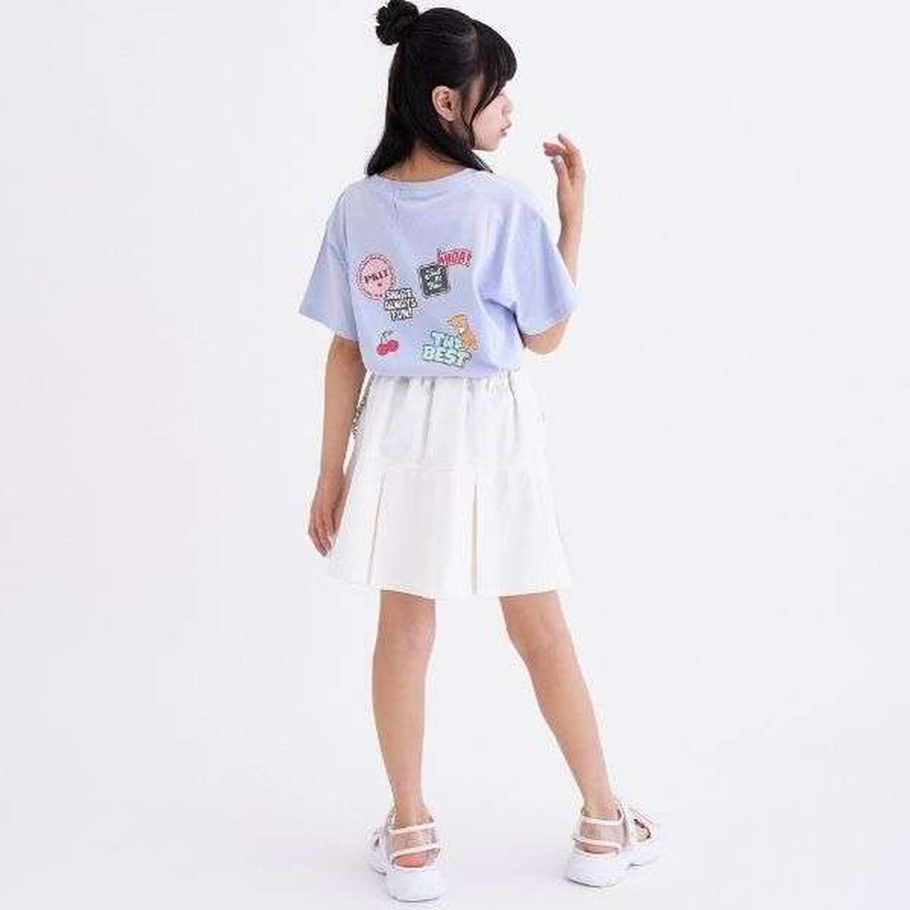[Daily Price] 100% Cotton Patch-Style Short Sleeve T-Shirt,Ivory, large image number 6
