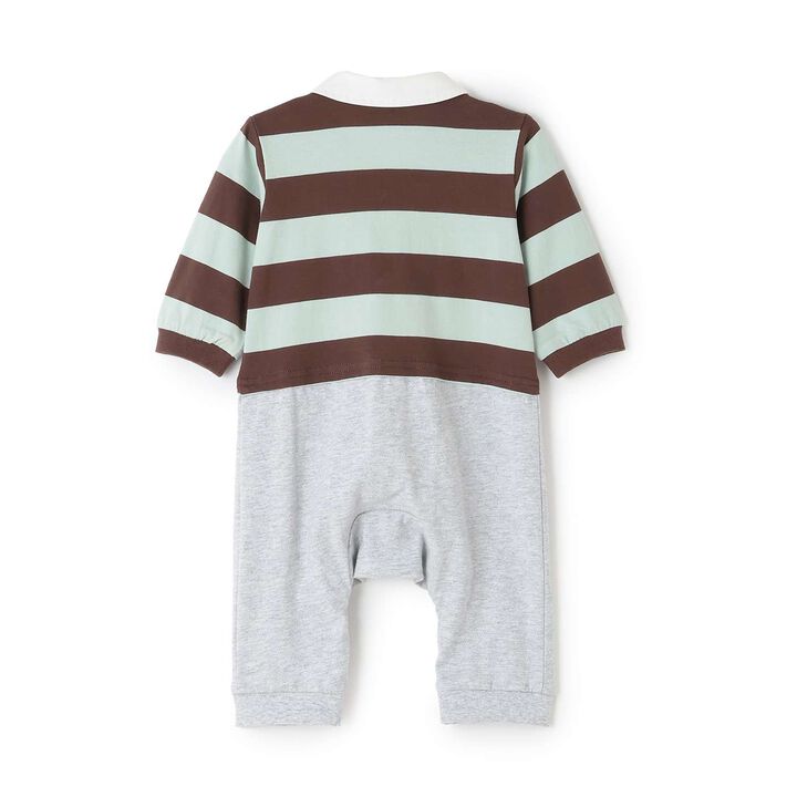 Link Stripe Pattern Long-Sleeve Romper,Navy, medium image number 5