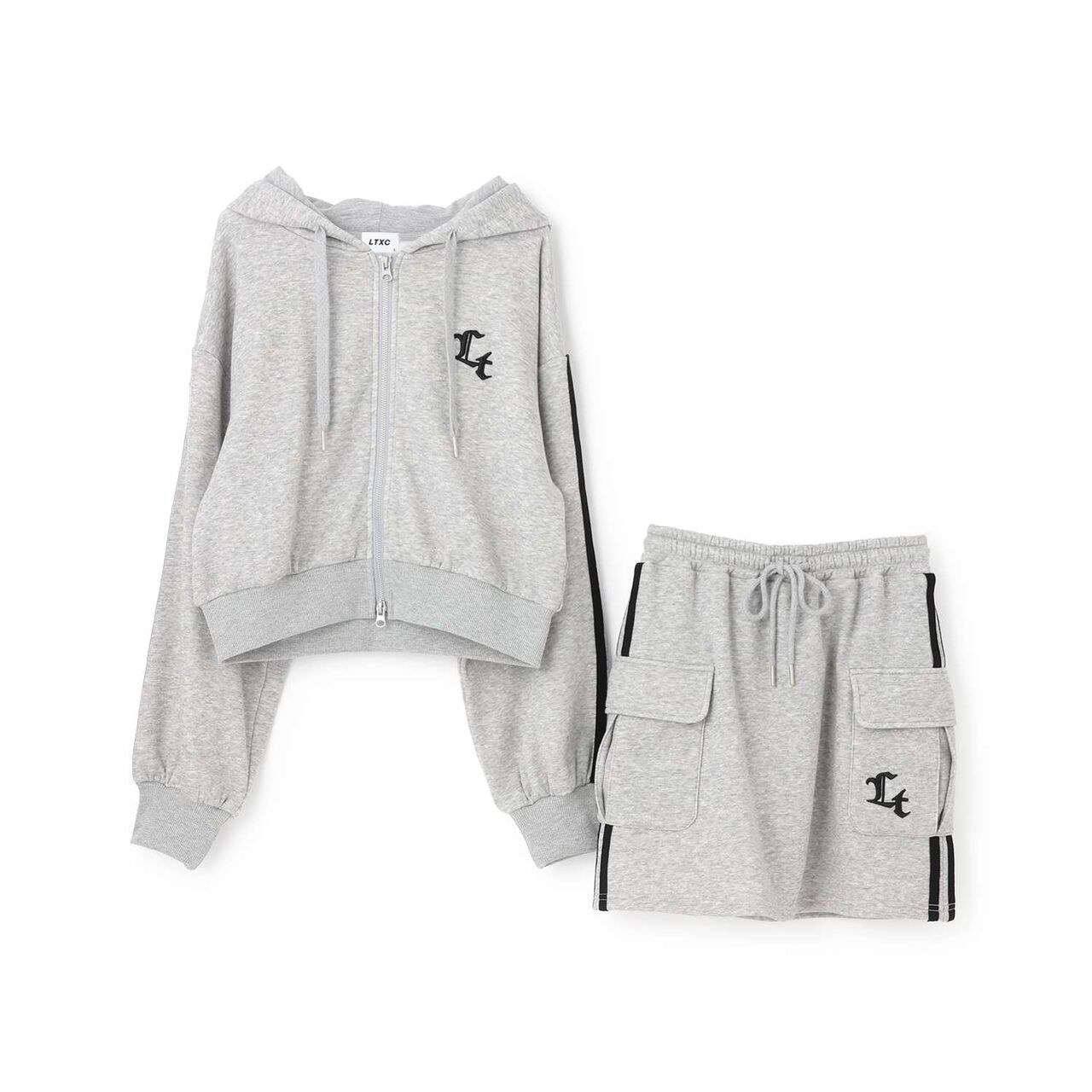 [LTXC/Shaggy Lining] Zip Parka Outfit Set,Top gray, large image number 12