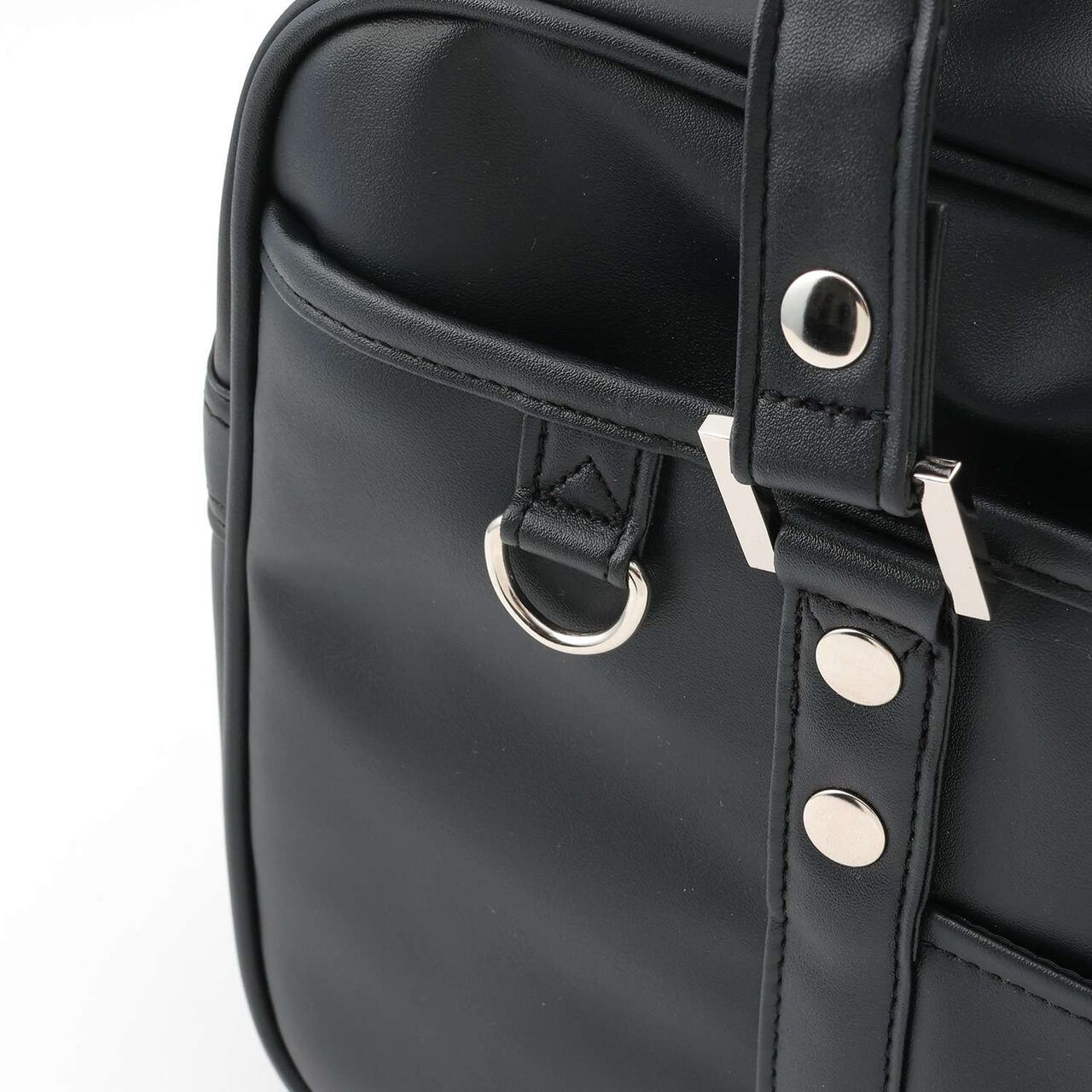 Synthetic Leather School Bag,Black, large image number 3