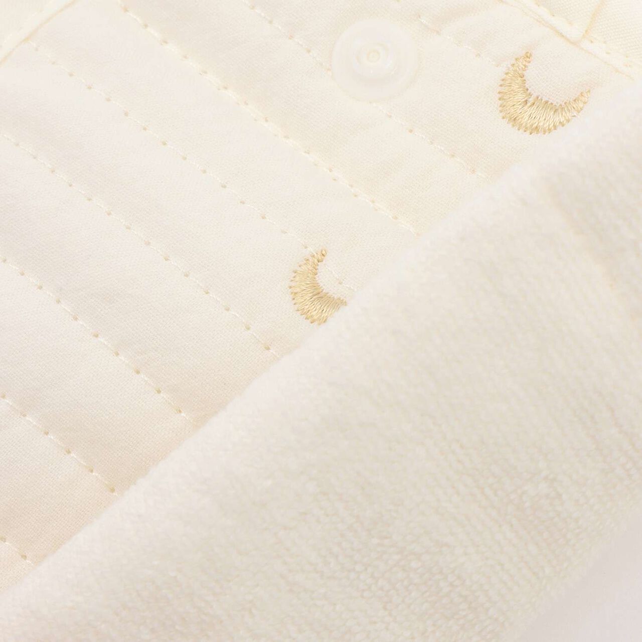 Quilted Embroidery Belt Cover,Ivory, large image number 5