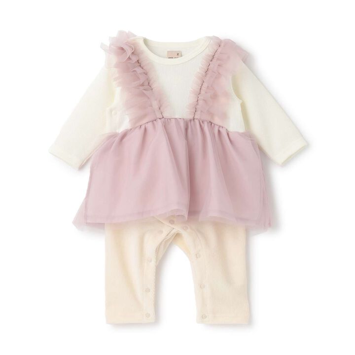 Tulle Frill Coverall,Light gray, medium image number 3