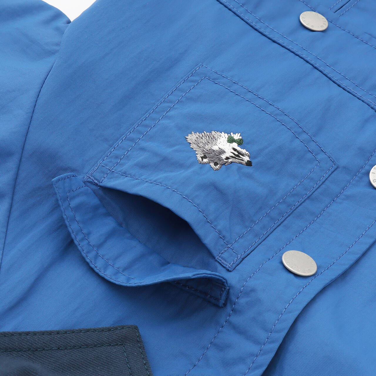 Wolf Embroidery Hunting Jacket,Blue, large image number 3