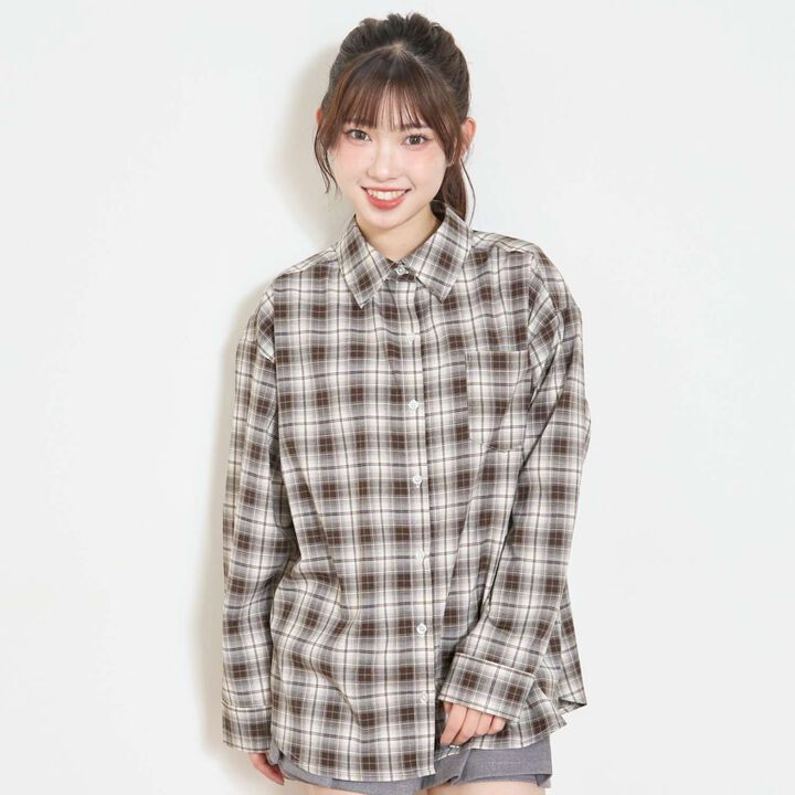Loose Checkered Shirt,, medium