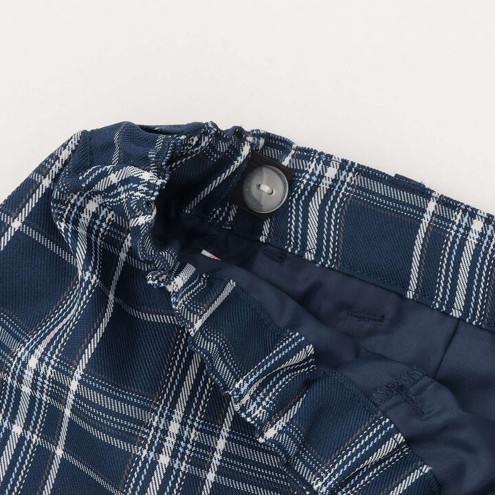 Checkered Front Pleated Skirt,Light beige, medium image number 3