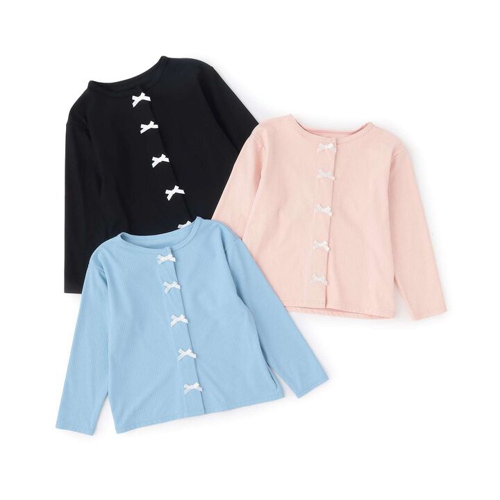 [SWIM] [UV Protection] Rash Guard Cardigan with Ribbon,Sax blue, medium image number 9