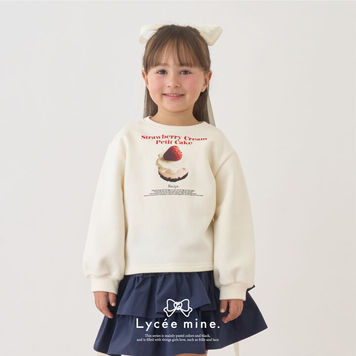 [Lycee Mine Ballet Series] [Wool Lining] Cake Transfer Print Sweatshirt,, medium