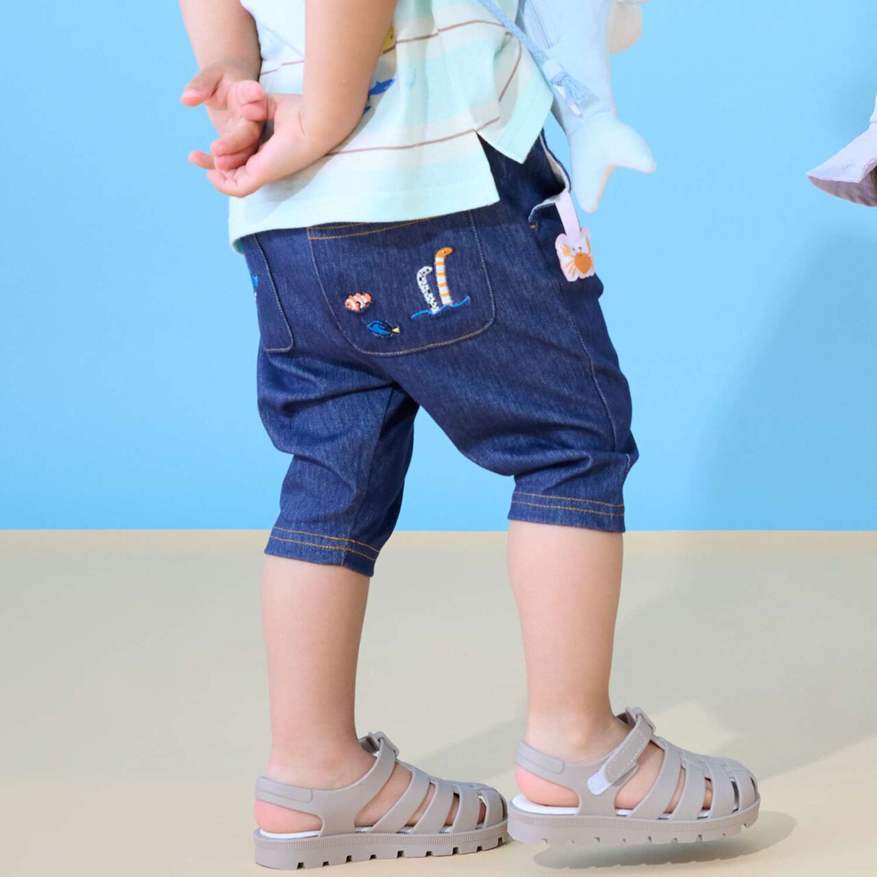 [Cool Touch] Marine Life 3/4 Leggings,Light blue, large image number 5