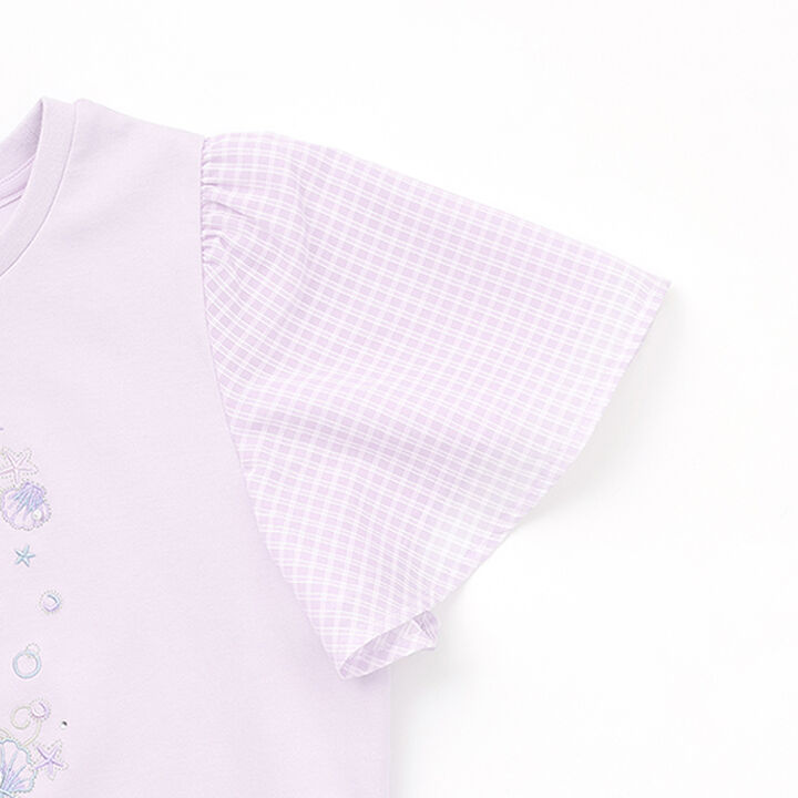 Shell Embroidery Flare Sleeve T-Shirt,Off white, medium image number 5