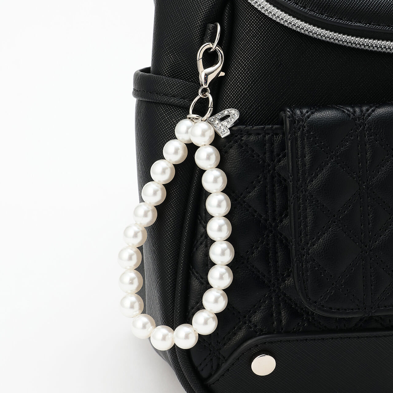 Quilted Design Bucket Backpack,Black, large image number 3