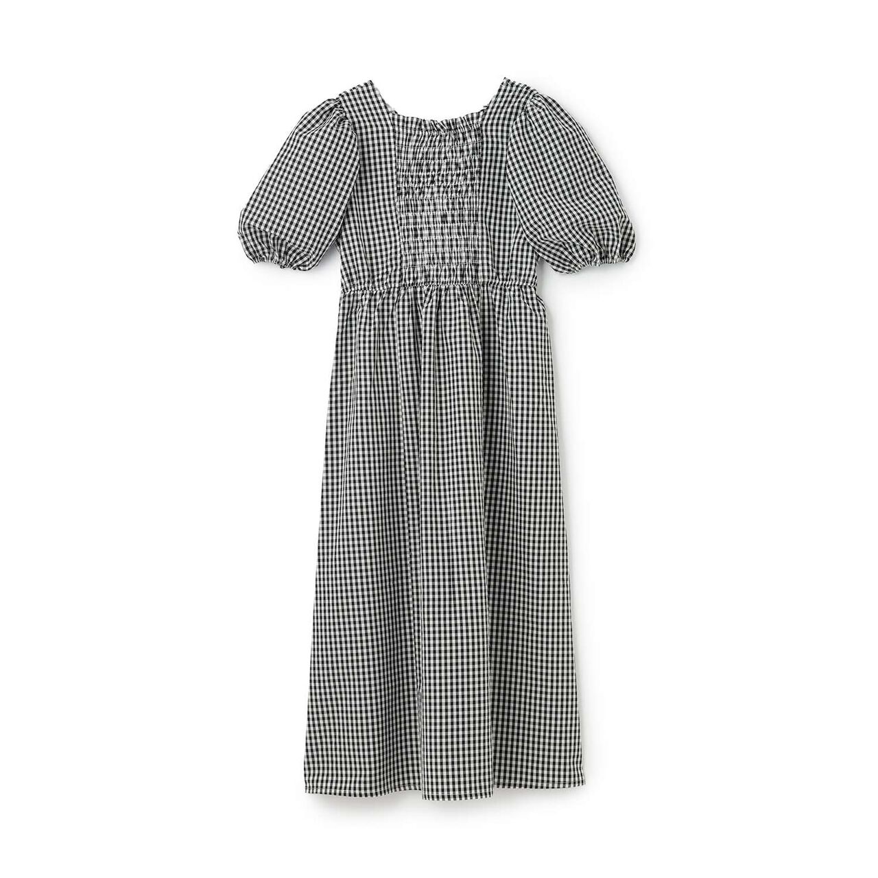 [Parent-Child Matching] Puff Sleeve Peplum One-Piece Dress,Black, large image number 1