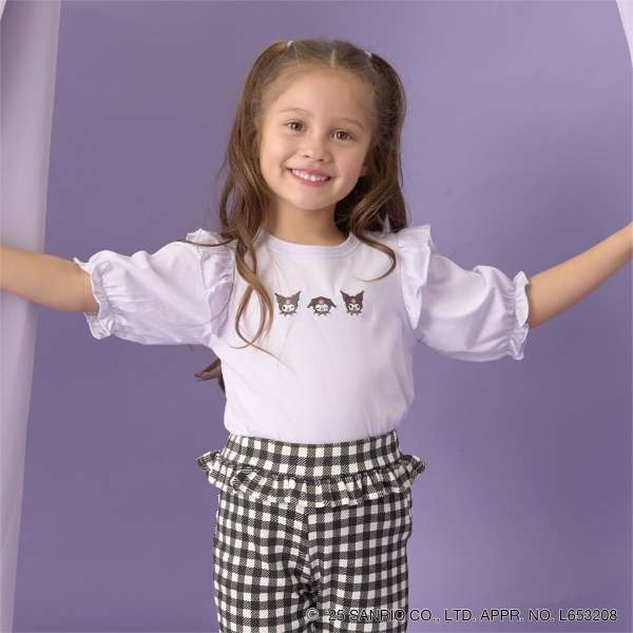 [Sanrio] Soft Cotton Cinnamoroll & Kuromi Assortment Embroidered 5-Sleeve T-Shirt,Off white, large image number 29