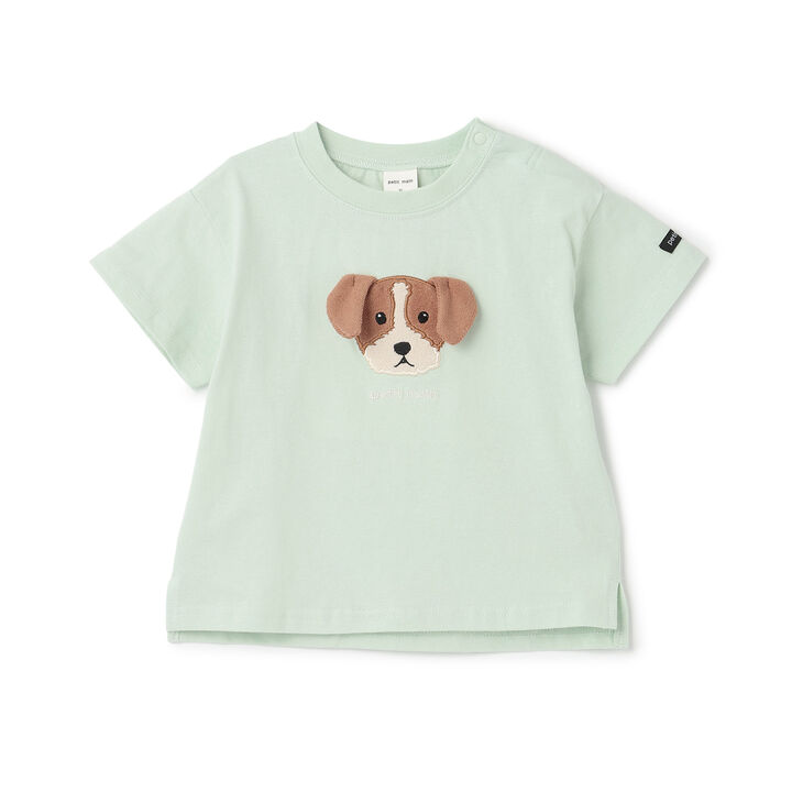 [接觸涼感] DOG貼布刺繡短袖T恤,苔蘚綠, medium image number 7