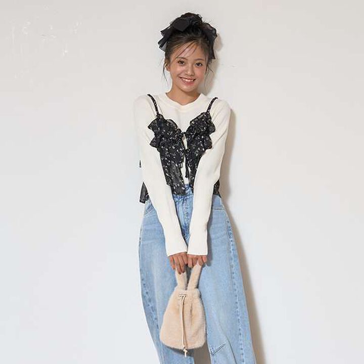 Faux Fur Shoulder Bag,Off white, medium image number 10