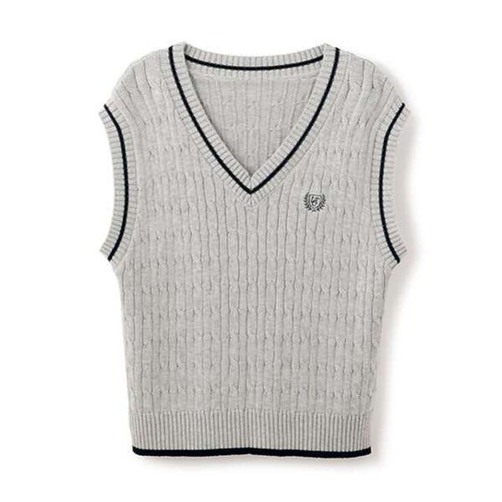 Washable Knit Graduation Vest,Light gray, medium image number 7
