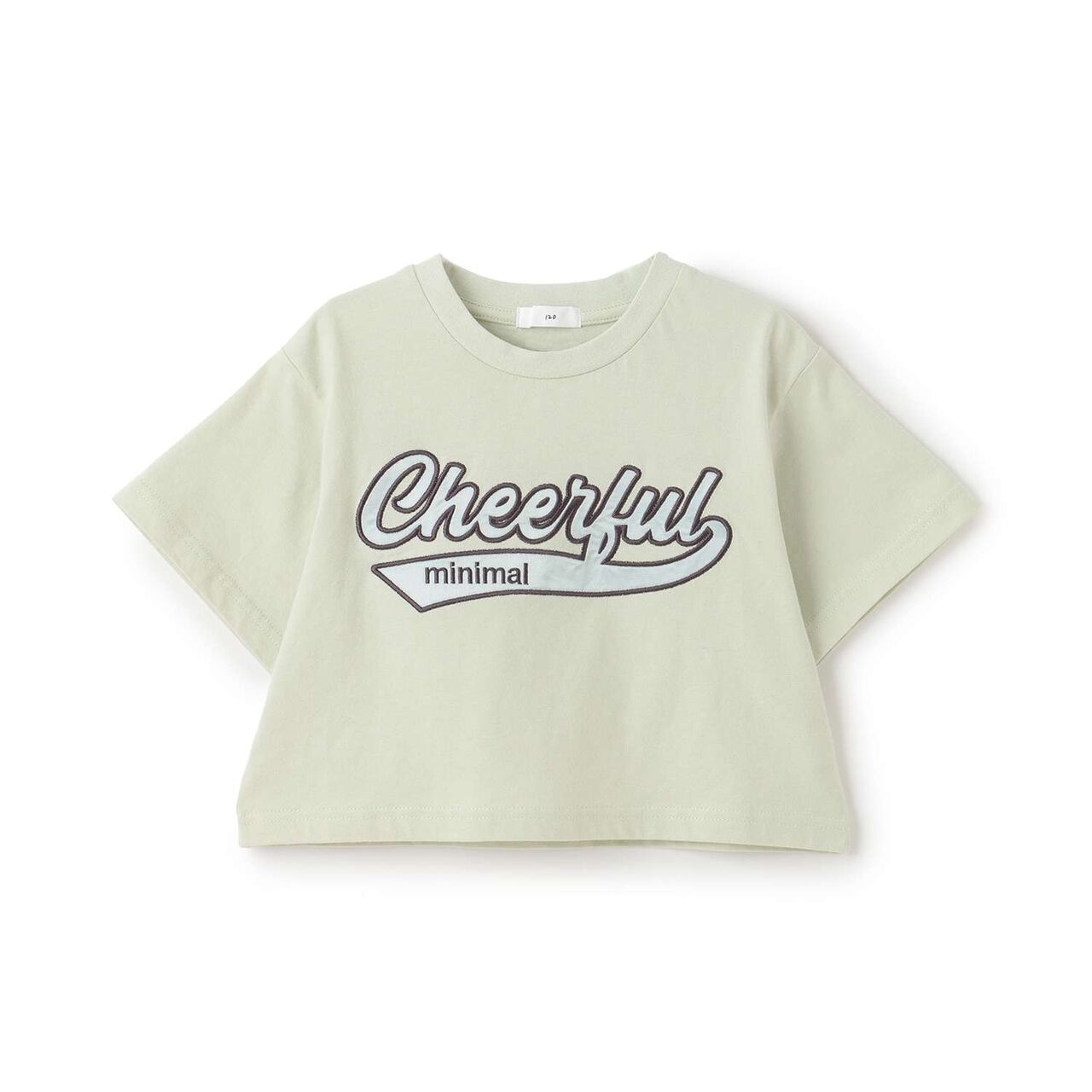 100% Cotton Logo Appliqu&eacute; Cropped Short Sleeve T-Shirt,Black, large image number 16