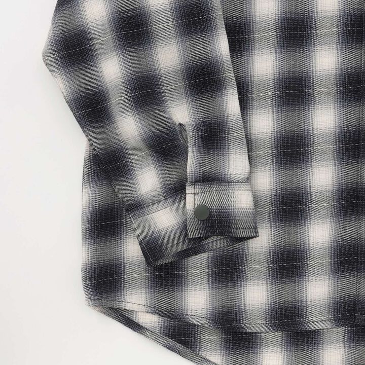 Checkered Shirt Parka,Black, medium image number 3