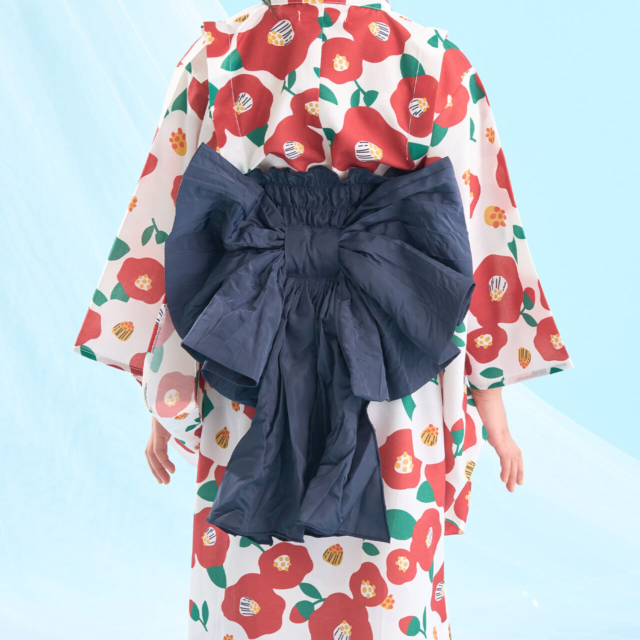 [Easy Wear♪] [Cool Touch] 4-Way Separate Yukata with Obi (OHANA) [Kids Girls],Coral red, large image number 22