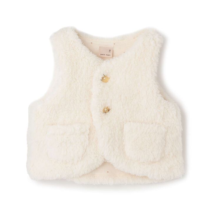 [Antibacterial Deodorizing] Boa Vest,Beige, medium image number 2
