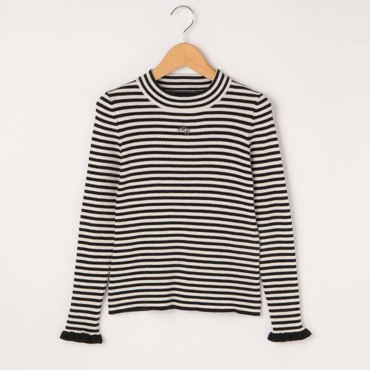 Stripe Pattern Rib Knitwear,Off white, large image number 0