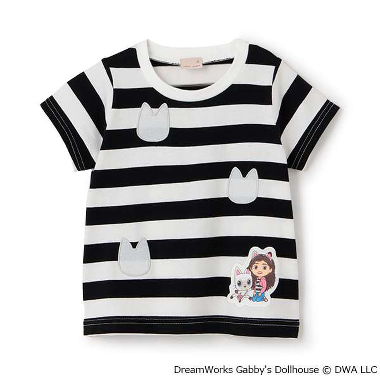 [Gabby] Striped T-Shirt,Black, large image number 7
