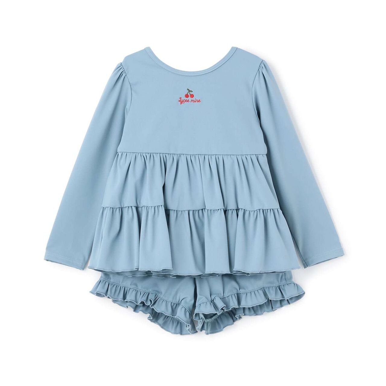 [SWIM] [UV Protection] Tiered Rash Guard & Frilled Pants Set,Pink, large image number 3