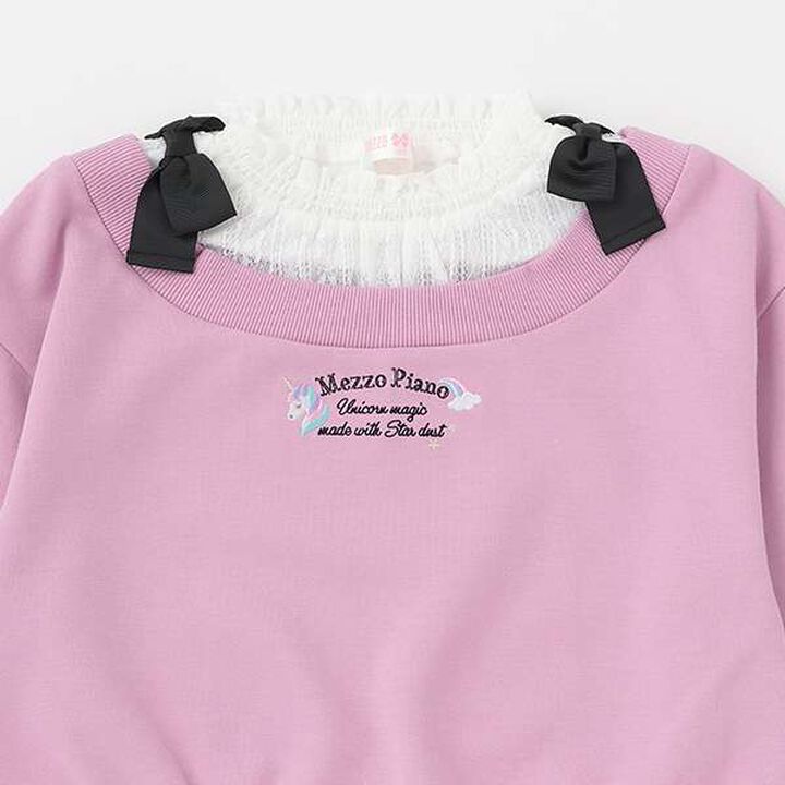 Shoulder Ribbon Layered Sweater,Lilac, medium image number 2