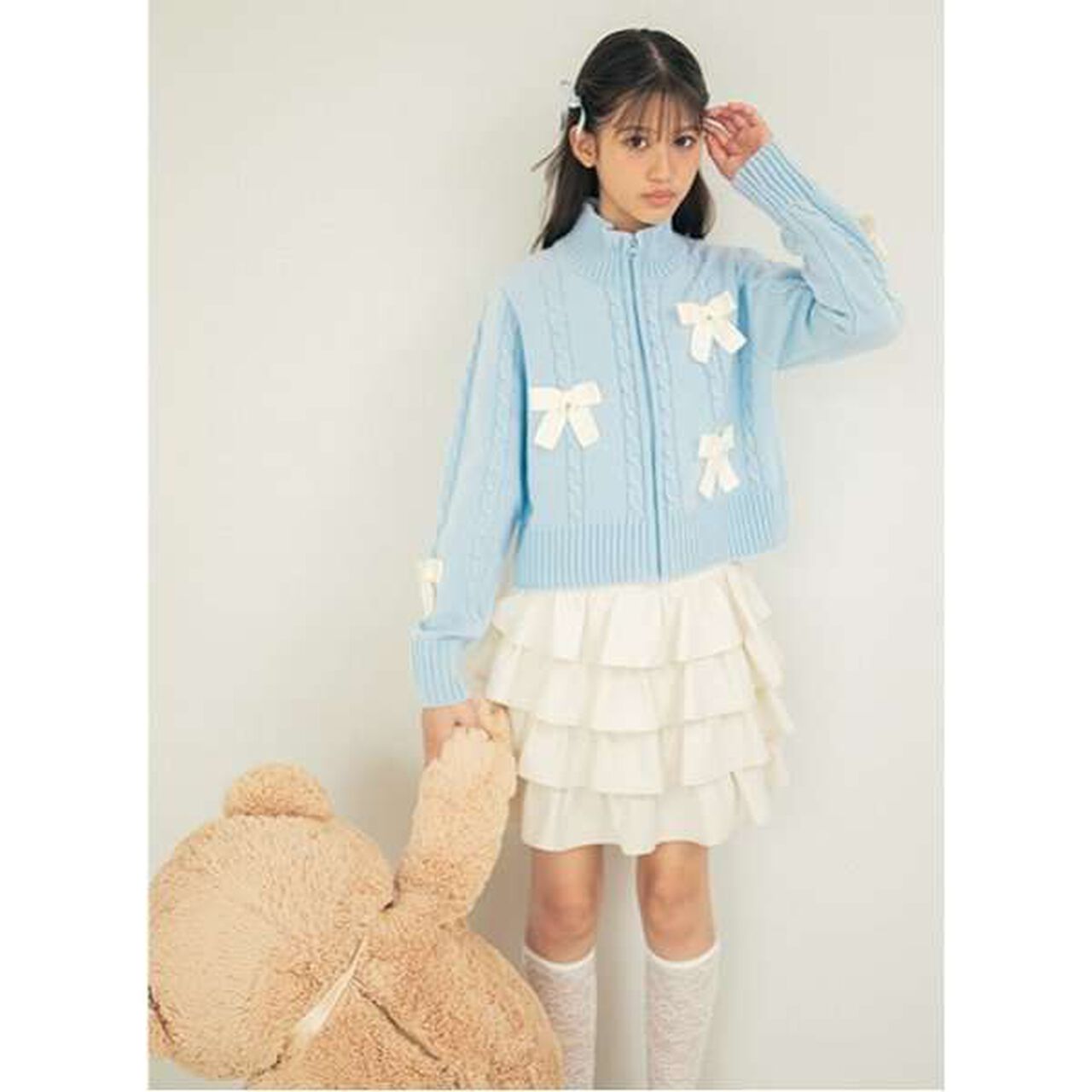 Frilly Tiered Skirt,Black, large image number 6